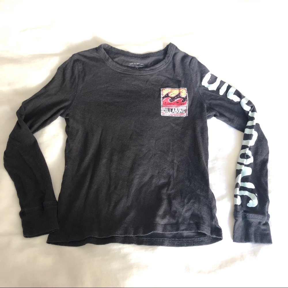 Billabong Black Long Sleeve Tee with Sleeve Logo